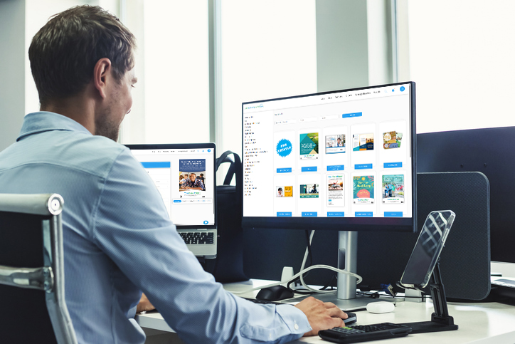 Image of young man at laptop